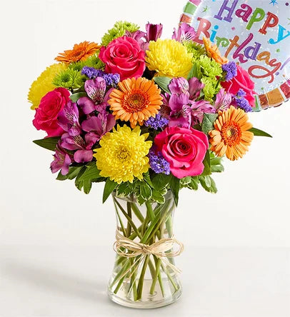 Fields of Europe Celebration with Birthday Balloon