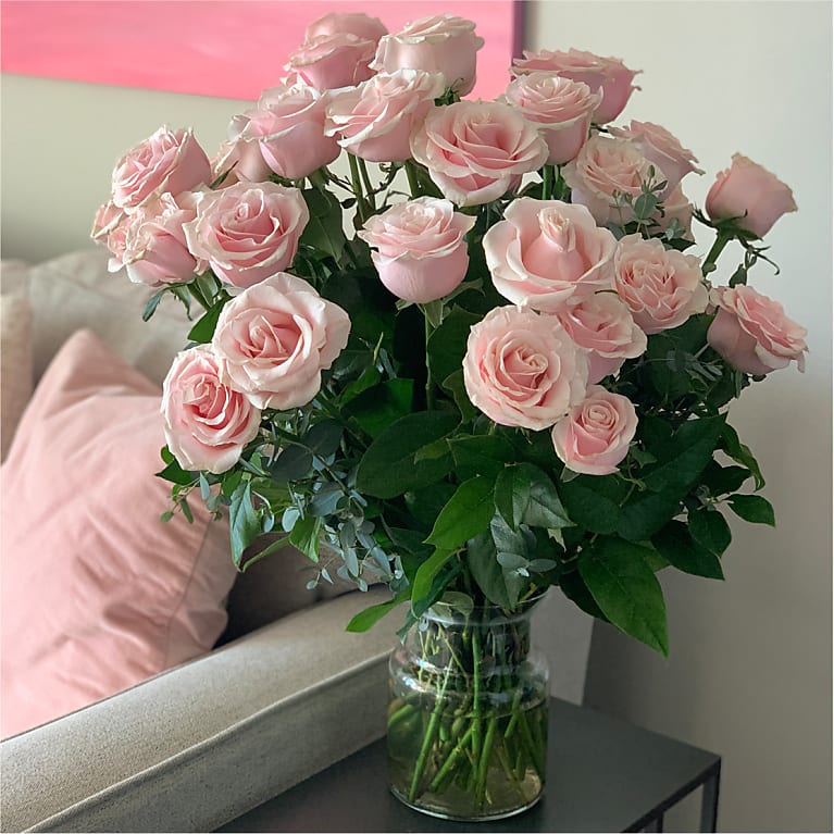 Long Stem Pink Rose Bouquet