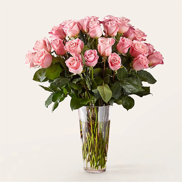 Long Stem Pink Rose Bouquet