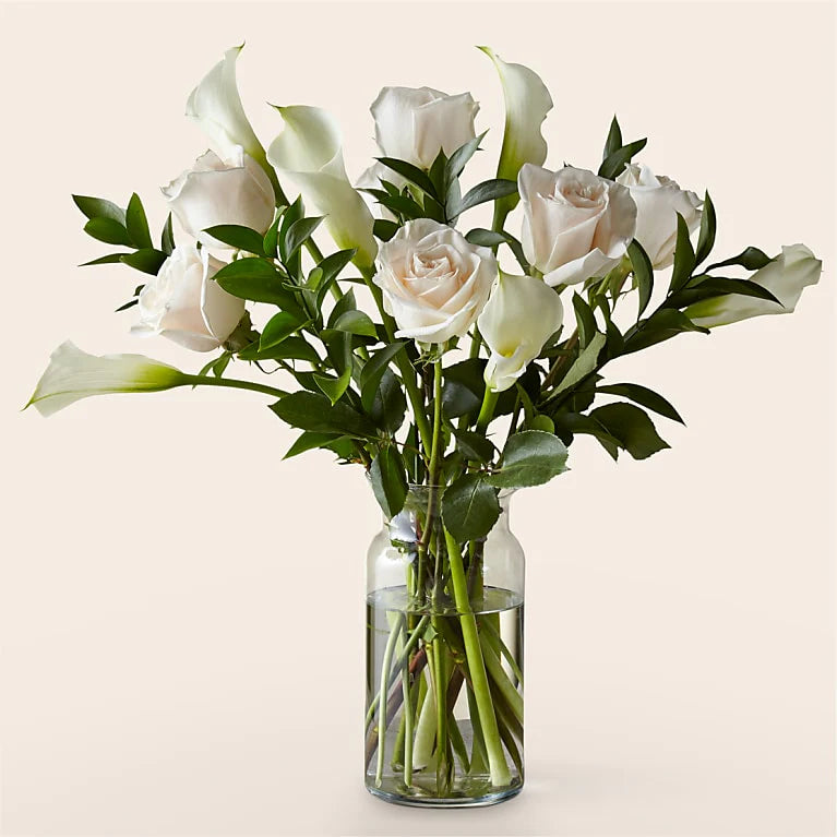Vision in Ivory Rose and Calla Lily Bouquet