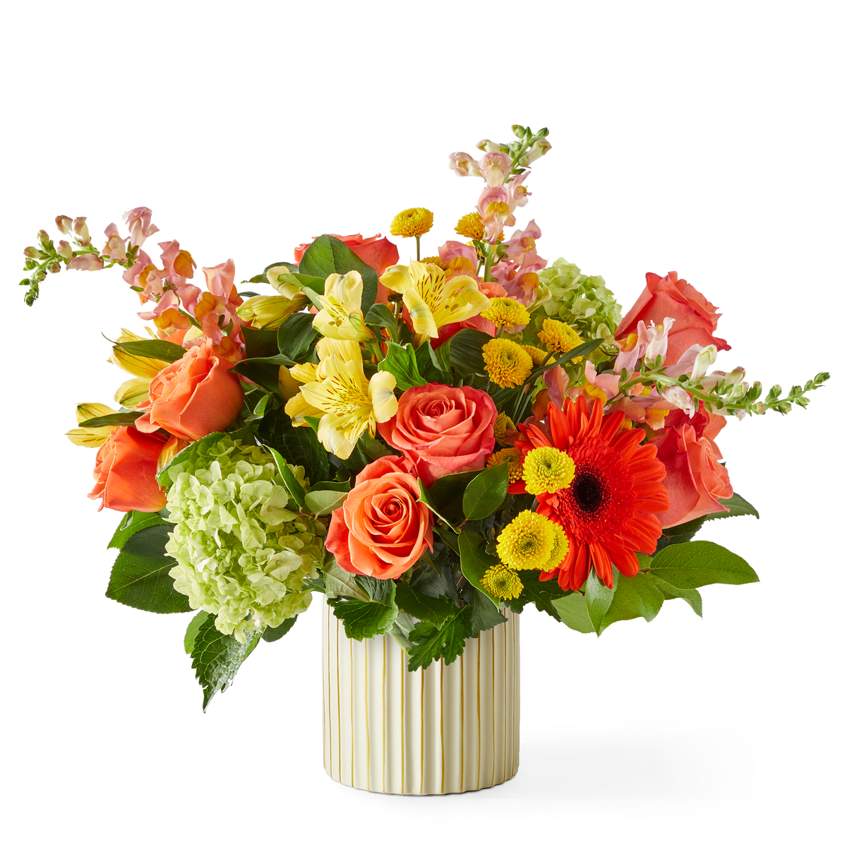 Autumn Sunshine Bouquet with Ivory Vase
