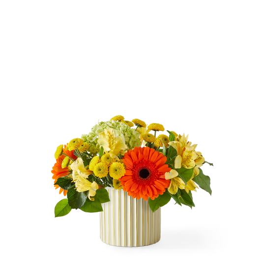 Autumn Sunshine Bouquet with Ivory Vase