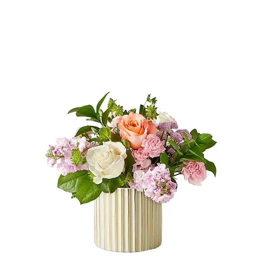 French Market Bouquet with Ivory Vase